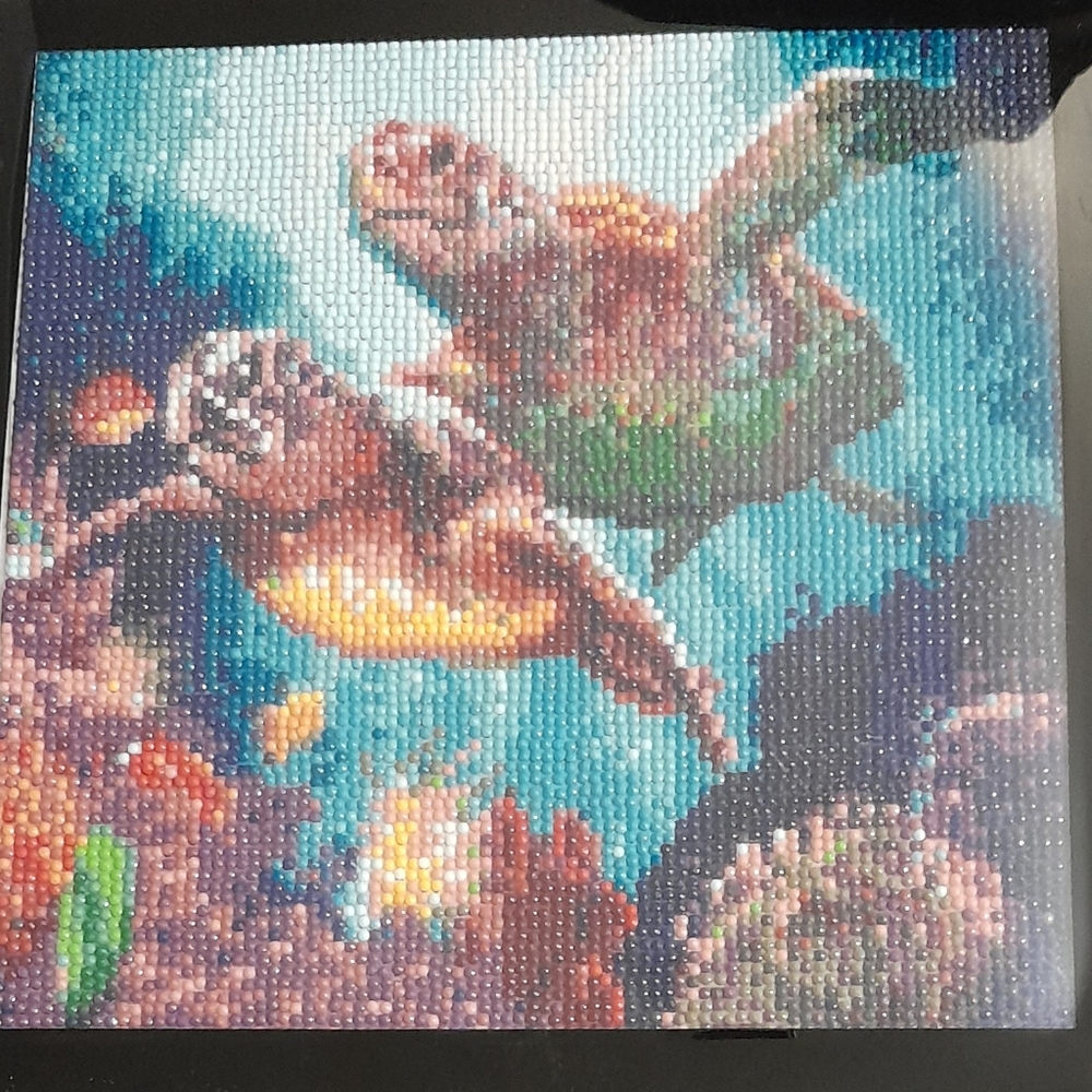 Sea Turtle Diamond Painting with Magnetic Frame